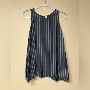 Old Navy Blue & White Vertical Stripe Tank Top